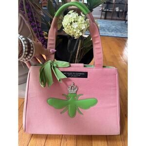 My Flat in London canvas pink with BUG logo handbag satchel purse (pu500